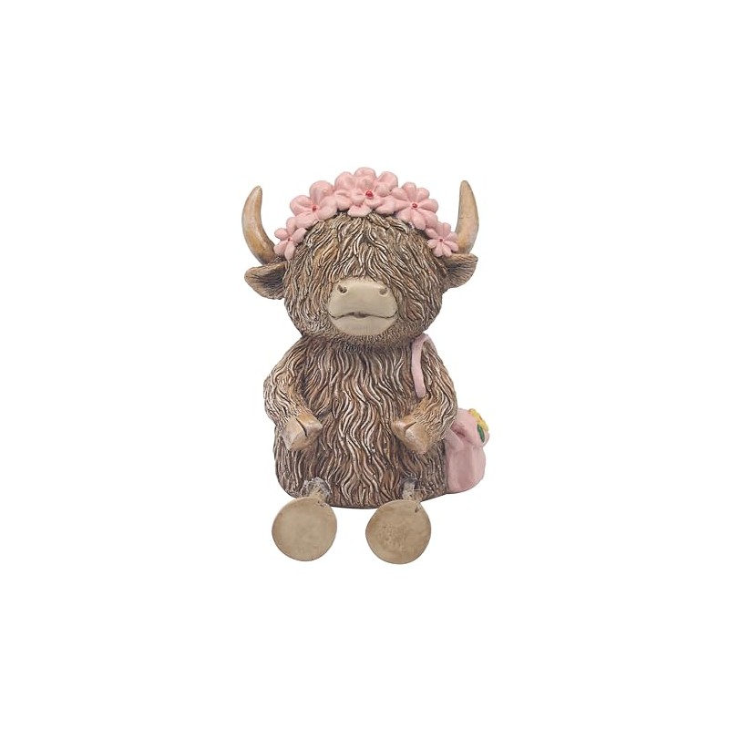 L & P Home & Gifts Highland Cow MBANK Pink