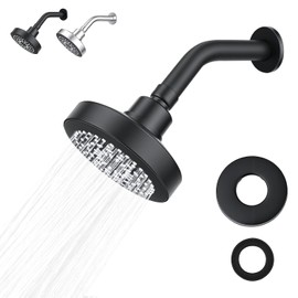 Ducha de Lluvia de Alta Presión, Cabezal de Ducha de Lluvia de Acero Inoxidable Con Cinta Impermeable, Apto para Baños, Hoteles, Bañeras y Duchas Fijas (Negro)