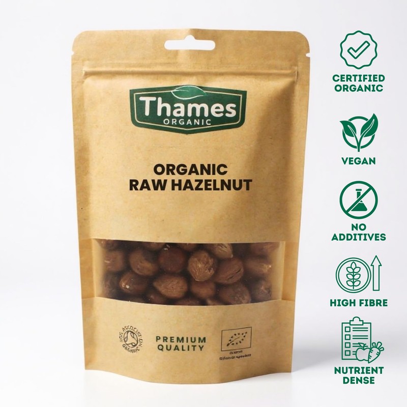 Organic Raw Hazelnuts-Certified Organic, Non-GMO, Vegan, No Additives, No Preservatives,