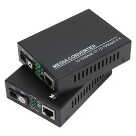 Annadue 10/100M RJ45 to 100Base TX 100Base FX 100Base FX Ethernet Fiber Media Converter with Integrated Singlemode SC Transceiver, Up to 25Km, Compliant with IEEE 802.3, IEEE 802.3u