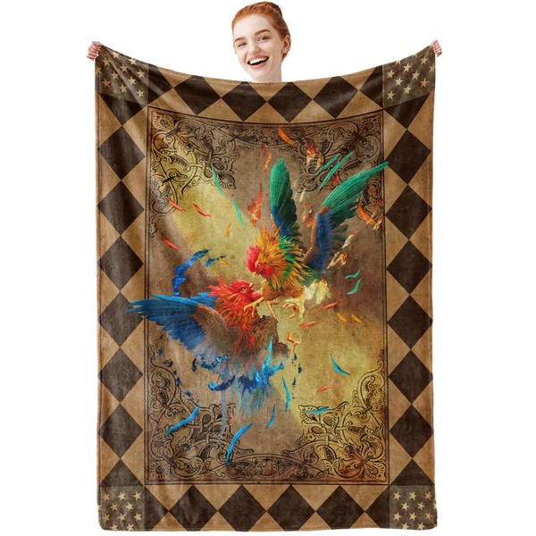 Cvrozpwy Chicken Blanket Rooster Blanket Fall Throw Blanket for Adults