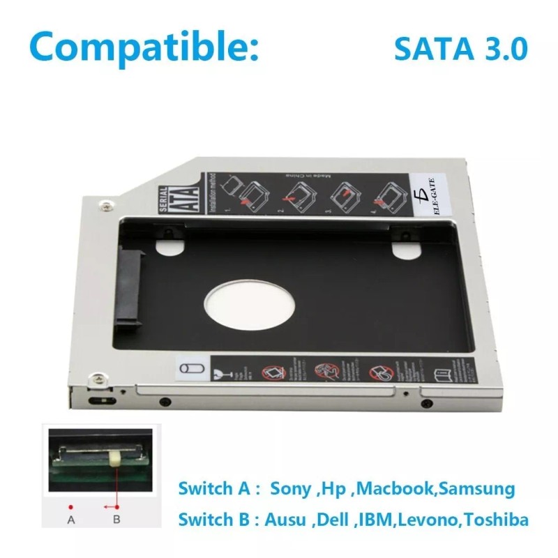 EGTMA Adaptador Laptop Caddy Para Disco Duro Sata 9.5mm Kit