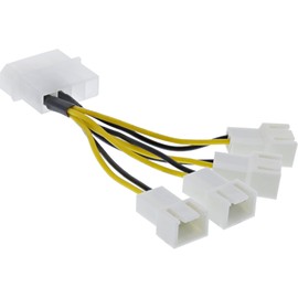 InLine® fan adaptorcable, 4x 3pol. an 13,34cm (5,25")