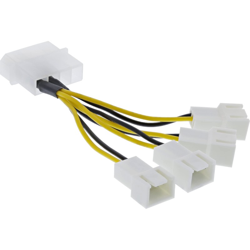 InLine® fan adaptorcable, 4x 3pol. an 13,34cm (5,25")