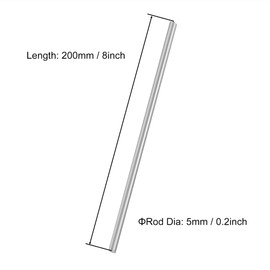 VictorsHome 5mm x 200mm 304 Stainless Steel Round Rod, Metal Solid Shaft Lathe Bar Stock for Model Car DIY Crafts 10pcs