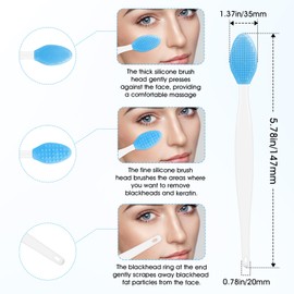 Dual-Sided Silicone Lip Scrub Brush - Gentle Exfoliator for Men and Women to Remove Dead Skin and Soften Lips (5 (one yellow, one pink, one magenta, one light blue, one light green))