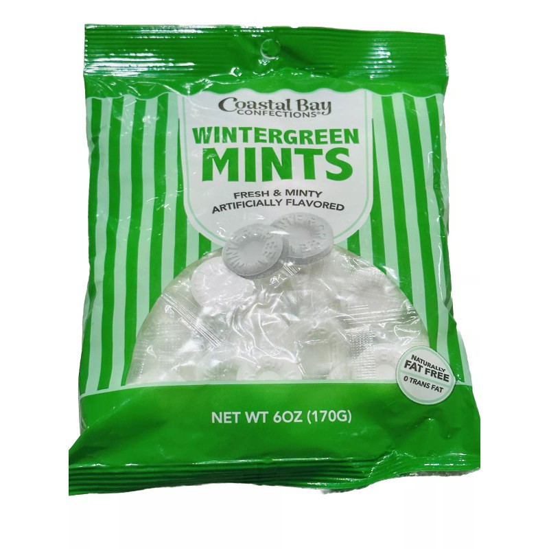Coastal Bay Wintergreen Mints Fresh Mint Artificially Flavor Fat Free:6oz/170gm