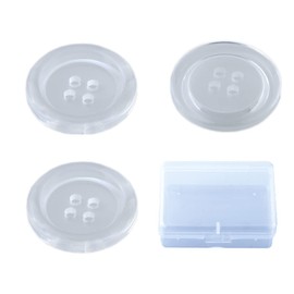 MAHAVIMOKSA 1 Box 50pcs Round Resin Sewing Buttons 4 Holes Buttons for DIY Craft Sweater Shirt Clothing (20mm, Clear)