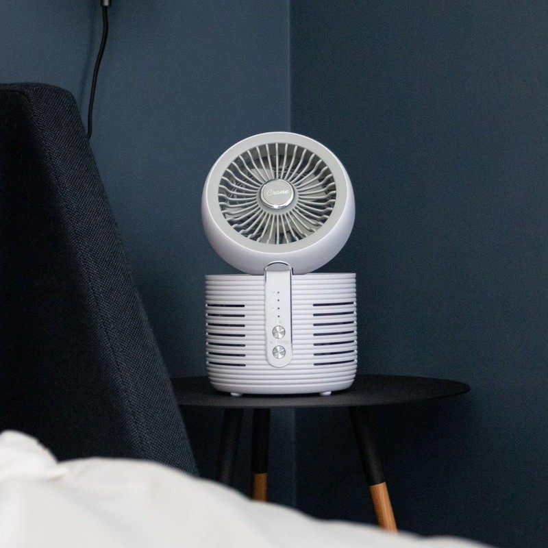 Crane 2-in-1 Air Purifier and Desk Fan Combo - Ideal