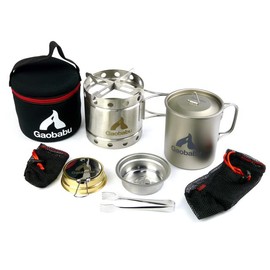 ガオバブ(Gaobabu)☆Gaobabuキャリボ チタンマグ＋固形燃料ツールセット GSET-24