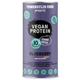 Powerstar Vegan Protein 500 g, Vegan Protein Powder without Soy, Multi-Component Protein Powder Supplemented with 10 Superfoods, Made in Germany, Ideal for Muscle Building, Blueberry