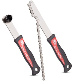 BIKE HAND Bike Cassette Removal Tool Sets - -Bicycle Sprocket Removal Tools- Chain Whip & Lock Ring Tool for Shimano HG Cassette/Freewheel Install Removal 7 8 9 10 11 12 Speed