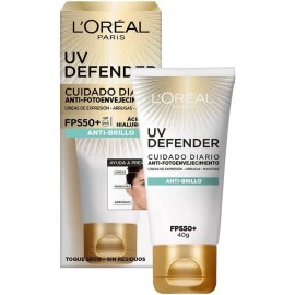 Crema Facial Loreal Protectora Fps50 Color Anti Brillo