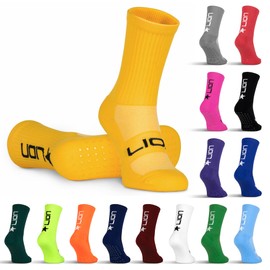 LION SPORTSWEAR Football Grip Socks For Men/Women/Kids - Variety Of Colours To Match Your Team Kit & Sleeve Socks (UK, Alpha, L, Amber)