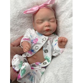 Aniiyy 10 Inch Silicone Newborn Baby Doll, Open Mouth Lifelike Girl Doll