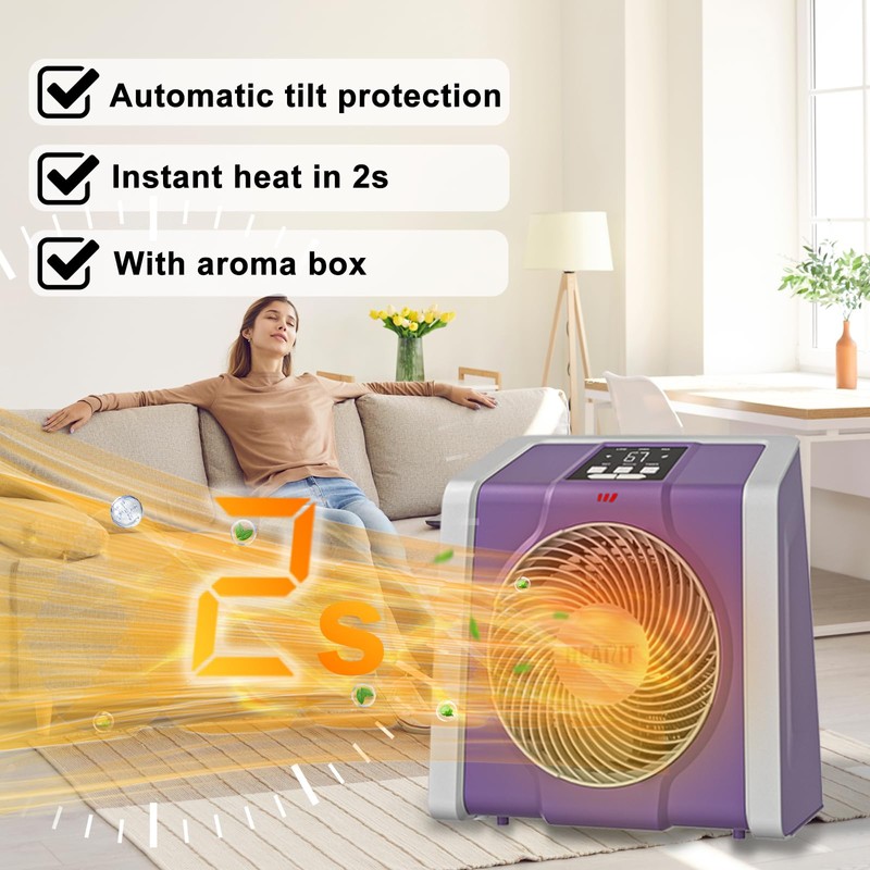 HEATIT Space Heater with Remote for Indoor, Digital Display with