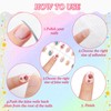 JSRQT 8Pcs Kids False Nail Tips, Full Cover Short Square