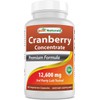 Best Naturals Cranberry Pills 3X Concentrate Veggie Capsule, 12600 mg, 180 Count