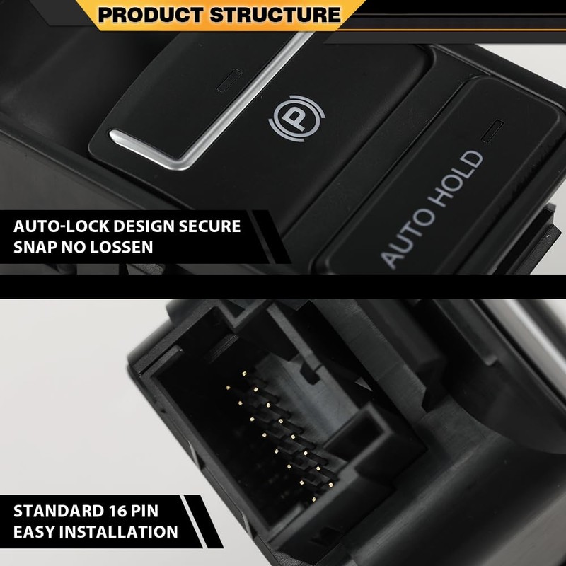 CNNELL Parking Brake Automatic Switch Black Compatible with VW Tiguan