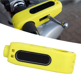 Motorcycle Brake Lever Lock, Motorbike Handle Bar Brake Lock Grip Throttle Lock Universal Motorcycle Handlebar Anti Theft Safety Lock with key, for Scooter Moped ATV (Yellow)