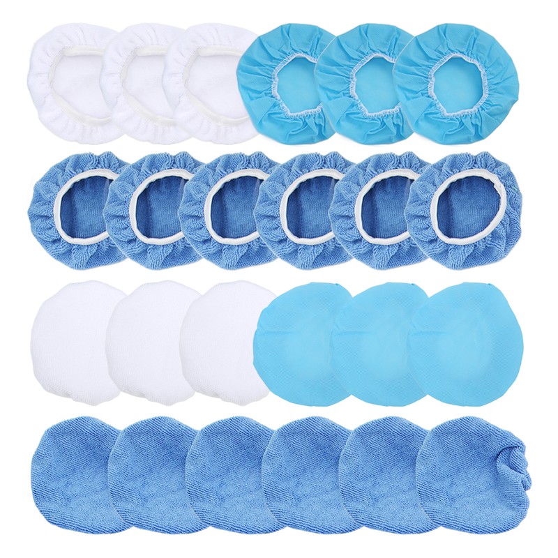 24 Packs Polishing Bonnet 6in/150mm Microfiber Nonwoven Cotton Buffing Pads