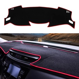 Blazeray Dashboard Cover Dash Cover Mat Pad Carpet Custom Fit for Nissan Rogue 2014 2015 2016 2017 2018 2019 2020 Accessories Anti-Skid Center Console Protector Cover Mat(Red Edge)