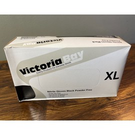 Victoria Bay NIB Victoria Bay Nitrile Latex Disposable Gloves Black Powder Free XL