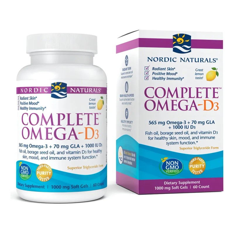 Nordic Naturals Omega-d3 Completo 500mg 60 Softgels Sabor Limón