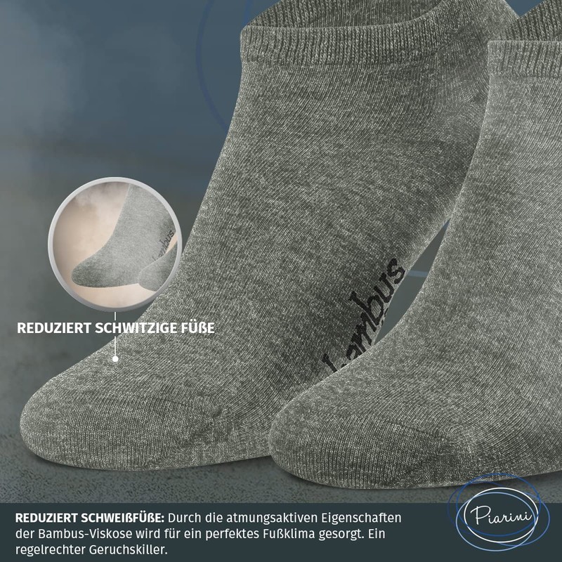Piarini 6 Pairs of Bamboo Socks Sneaker Socks for Men