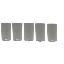 Deodorant Container Oval Empty 2.65oz/30ml - Twist-Up Refillable Plastic Tube for DIY Deodorants, Pack of (5) by Yellow Brick Road