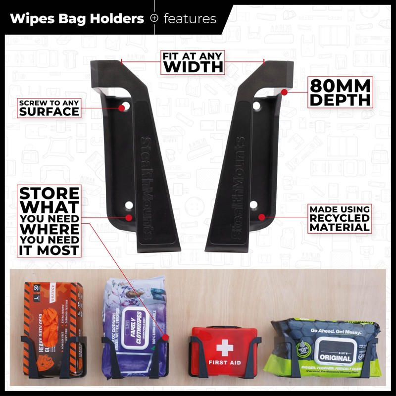 StealthMounts Wipe Holder | 2 Pack | Mounts for Wipe