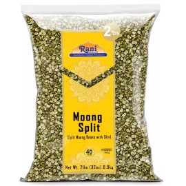 Rani Moong Split (Split Mung Beans WITH skin) Indian Lentils, 32oz (2lbs) 907g