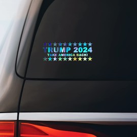Trump 2024 Sticker Decal Notebook Car Laptop 5.5"x2.25" | Holographic |