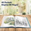 Art Portfolio Folder, 40 Clear Pockets Acqua Paper Protectors Display
