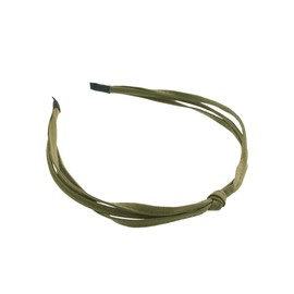 Vingtaine HK-276-KHA- Hair Headband, Simple, Ribbon, 3 Tied Style, Fine, Daily Hair Accessory