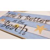 HmHome Wooden Seaside Plaque Life is better at the beach
