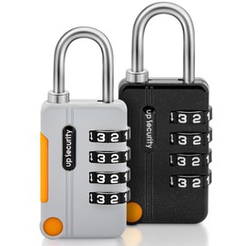 NINEMAX 2PCS Candado de Combinación de 4 Dígitos,Candado por Contraseña Resistentes la Intemperie al Aire Libre, Maleta de Equipaje, Archivadores (Color negro/plata)