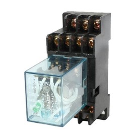 IIVVERR HH54P DC 24V Coil 4PDT 14 Pins Electromagnetic Power Relay w DYF14A Base (HH54P DC 24V Coil 4PDT 14 pines Electromagnetic Power Relay w DYF14A Base