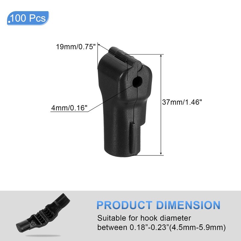 sourcing map 100pcs Peg Hook Locks, 4mm Display Hook Stop