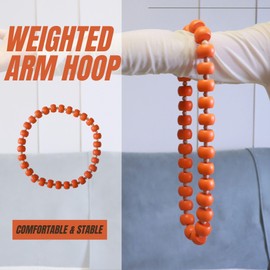 LETOBEAT Wooden Arm Hula Weighted Hoop - Strengthen Arms and Shoulders, Portable Arm Exercise Holahoops Beads for Women Fitness, 2 Hoops