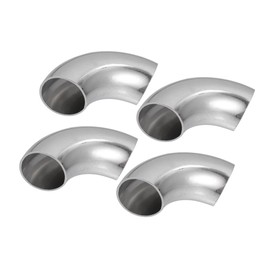 Hihaha 90 Degree Steel Exhaust Elbow Pipe Bend Tube Durable 25mm OD Modified Exhaust Elbow Pipe SS304 Stainless Steel Silver Tone (Set of 4) Durable Material