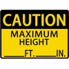 Caution Maximum Height Sign Stickers Labels, 3.5x5 Inch Self Adhesive