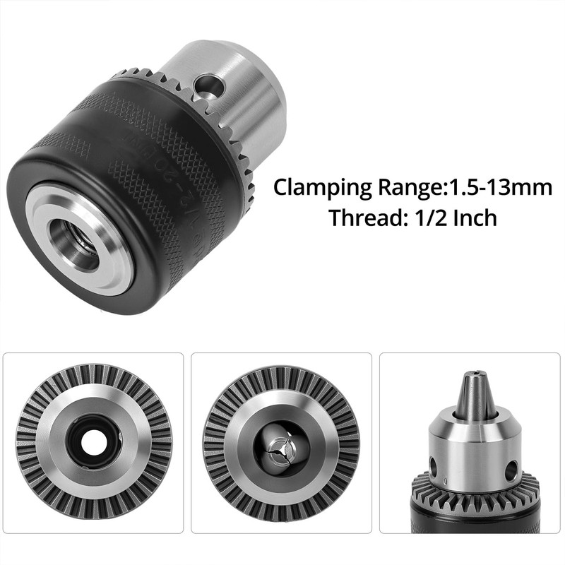 QWORK® Drill chuck, diameter 1.5 - 13 mm, 1/2 inch