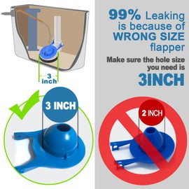 Toilet Flapper Replacement kit 3 inch (2 Pack) for TOTO Toilet Flapper 3'' Easy to Install with Stainless Chain & Rubber fit 3-inch Flush Valve Toilet for G-Max, THU499S, THU331S, THU175S & 2021BP