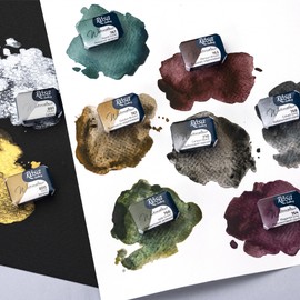 Rosa Gallery Granulation Professional Watercolour Paints 1/1 Full Bowl Set, 2.5 ml x 10