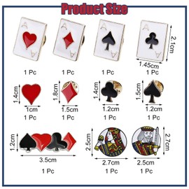 COACOM 11 Pieces Poker Brooch, Creative Design Brooch, Funny Brooch, Metal Brooch, Clothing Decorative Brooch