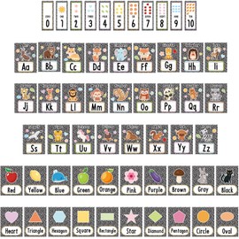 Harloon 56 Pcs Composition Notebook Alphabet Number Bulletin Board Letters Classroom Decorations ABC Number Lines for Classroom Wall Educational Cards for Teacher Preschool Kindergarten