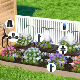 230FT Quick Connector Automatic Drip Irrigation System, Garden Watering Sprinkler System Kit for Lawn Raised Bed Greenhouse with 1/4'' Tubing