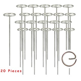 Palmhomee Garden Staples Anti-Rust Galvanized Garden Stakes Circle Top Landscape Pins Ground Cover Fabric Stakes Securing Lawn Fabric Weed Barrier (6 inches - 20 Pieces)