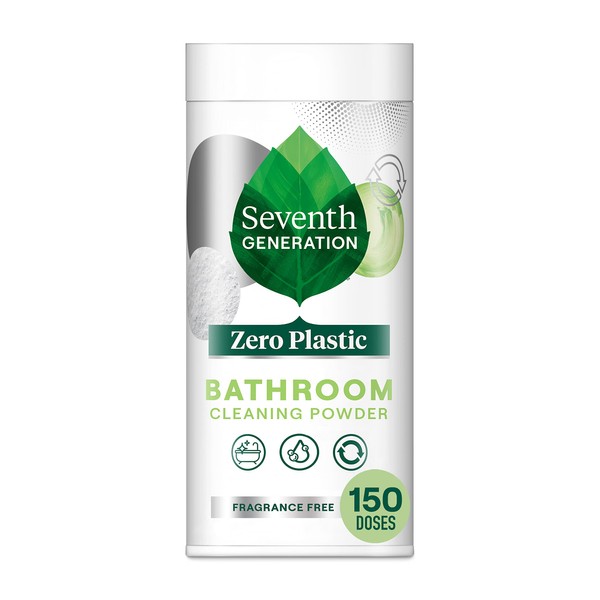 Seventh Generation Zero Plastic Bathroom Powder Cleaner Fragrance Free Water-activated formula 5.4 oz